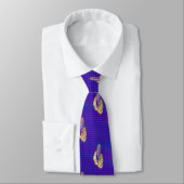 Necktie Royal Blue met Leaves & Lavender Stropdas (Gebonden)