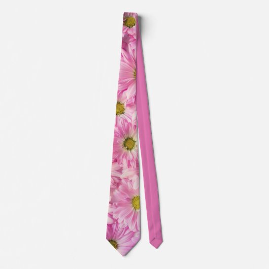 Necktie - Roze Gerbera Daisies Stropdas (Voorkant)