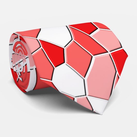 Necktie - Shades of Red 3D Mosaic Stropdas (Opgerold)