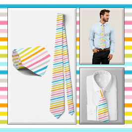 NECKTIE - Strepen in een regenboog van kleuren Stropdas