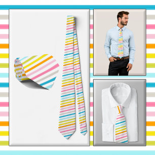 NECKTIE - Strepen in een regenboog van kleuren Stropdas