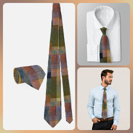 NECKTIE - tinten bruin en meer - Patchwork Stropdas