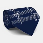 Necktie - Tristan und Isolde Score (Donkerblauw) Stropdas (Opgerold)