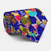NECKTIE TROPISCHE DRINKEN ALCOHOL FLOWERS PARTIJ STROPDAS (Opgerold)