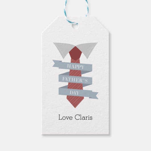Necktie Vaderdag Gift Label Cadeaulabel (Voorkant)