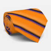Necktie van Mannen met Oranje en blauwe streep Stropdas (Opgerold)
