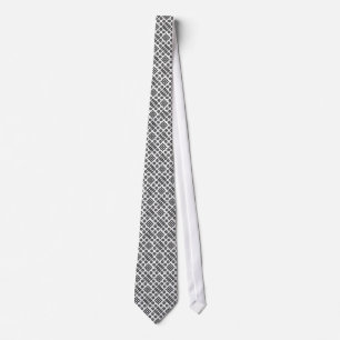 Necktie: Welsh Tapestry Pattern, Black and White Stropdas
