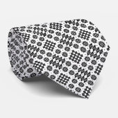 Necktie: Welsh Tapestry Pattern, Black and White Stropdas (Opgerold)
