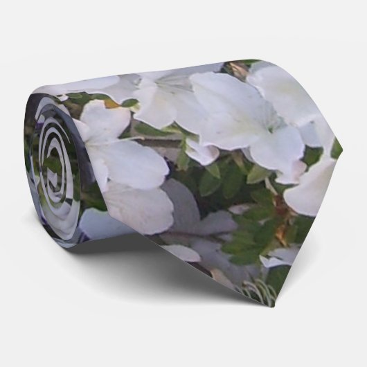 Necktie - White Azalea Stropdas (Opgerold)