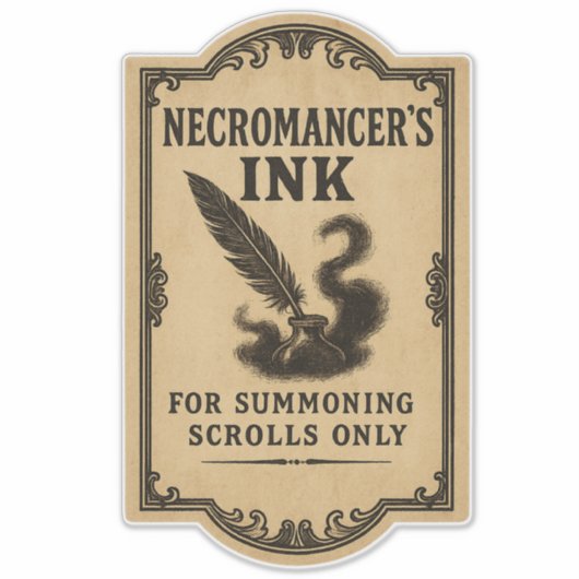 Necromancer's Ink - Halloween Apothecary Label (Voorkant)
