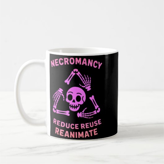 Necromancy Reduce Reuse Reanimate Skeleton Design  Koffiemok (Links)