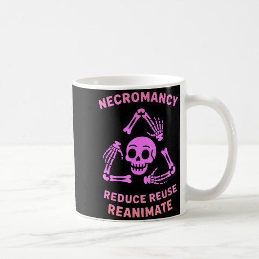 Necromancy Reduce Reuse Reanimate Skeleton Design Koffiemok (Rechts)