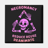 Necromancy Reduce Reuse Reanimate Skeleton Design Magneet (Voorkant)
