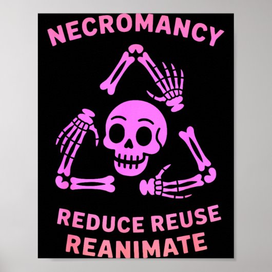 Necromancy Reduce Reuse Reanimate Skeleton Design  Poster (Voorkant)
