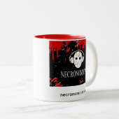 Necromug - wit/rood tweekleurige koffiemok (Voorkant rechts)