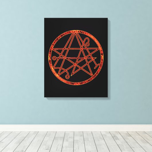 Necronomicon (burning) canvas afdruk (Insitu (Houten vloer))