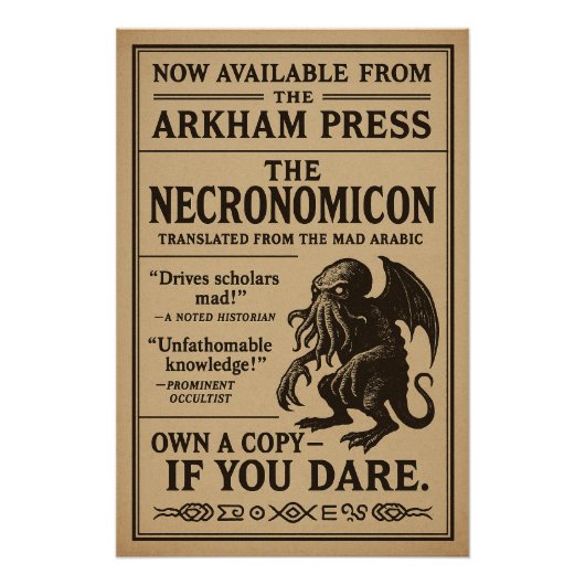 Necronomicon – nu verkrijgbaar bij Arkham Press Perfect Poster (Voorkant)