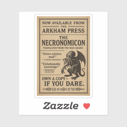 Necronomicon – nu verkrijgbaar bij Arkham Press Sticker (Vel)