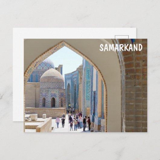 Necropolis van Shah-i-Zinda in Samarkan, Oezbekist Briefkaart (Voorkant / Achterkant)