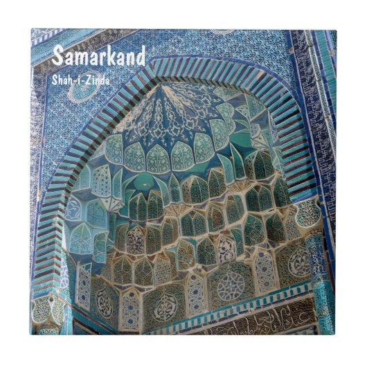 Necropolis van Shah-i-Zinda in Samarkan, Oezbekist Tegeltje (Voorkant)