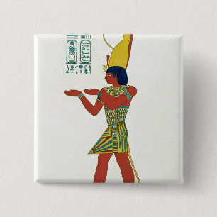 Nectanebo Ik draag de dubbele kroon Vierkante Button 5,1 Cm