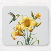 Nectar Blaster: Hummingbird & Lily Mousepad Muismat (Voorkant)