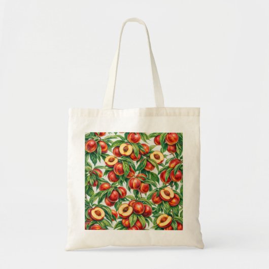 Nectarine Plakken Botanisch Patroon Tote Bag (Voorkant)