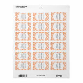 Nectarine wit damast bruiloft lippenbalsem label (Full Sheet)
