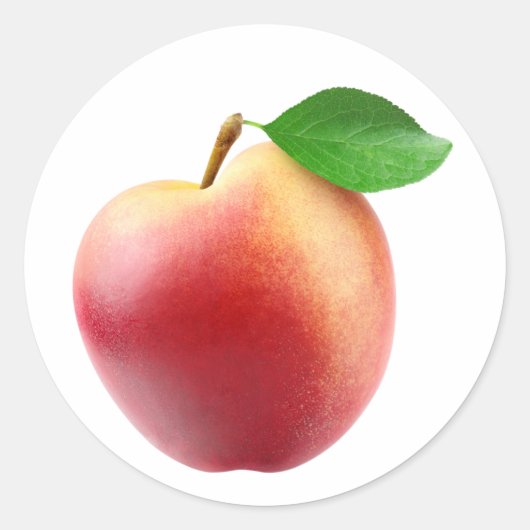 Nectarineperzik Ronde Sticker (Voorkant)