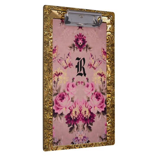 Nector Bloemen Elegant Monogram Klembord (Rechts)