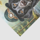 Ned gaat naar het Lake, Black Lab in Vissen Vest Tissuepapier (Detail)