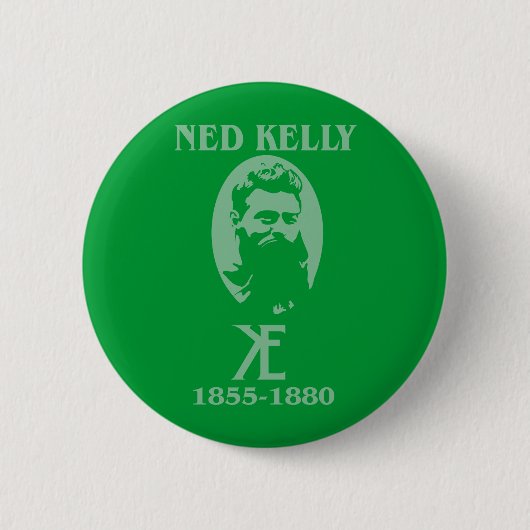 Ned Kelly Design Ronde Button 5,7 Cm (Voorkant)