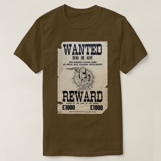Ned Kelly wilde dood of levend Poster T-shirt (Design voorkant)