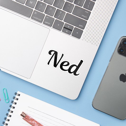Ned Sticker (Laptop met iPhone)