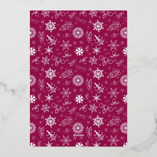 Nedeleg Laouen Merry Kerstmis in Breton, elegant Folie Feestdagenkaart (Achterkant)