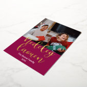 Nedeleg Laouen Merry Kerstmis in Breton, elegant Folie Feestdagenkaart (Gedraaid)