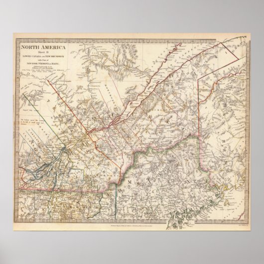 Neder-Canada, NB, NY, Vt, Maine Poster (Voorkant)