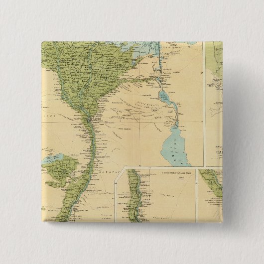 Neder-Egypte Vierkante Button 5,1 Cm (Voorkant)