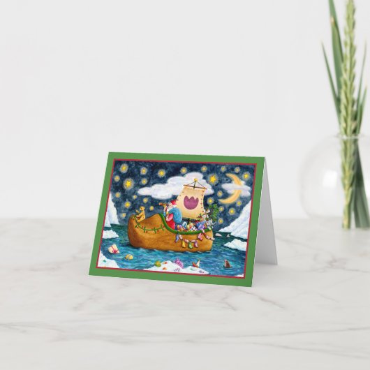 NEDERCH SHOE SANTA SHIP, ICEBERG, WHALE, TEDDY Bla Kaart (Voorkant)