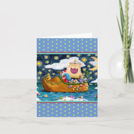 NEDERCH SHOE SANTA SHIP, ICEBERG, WHALE, TEDDY Bla Kaart (Voorkant)