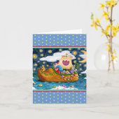 NEDERCH SHOE SANTA SHIP, ICEBERG, WHALE, TEDDY Bla Kaart (Gele Bloem)