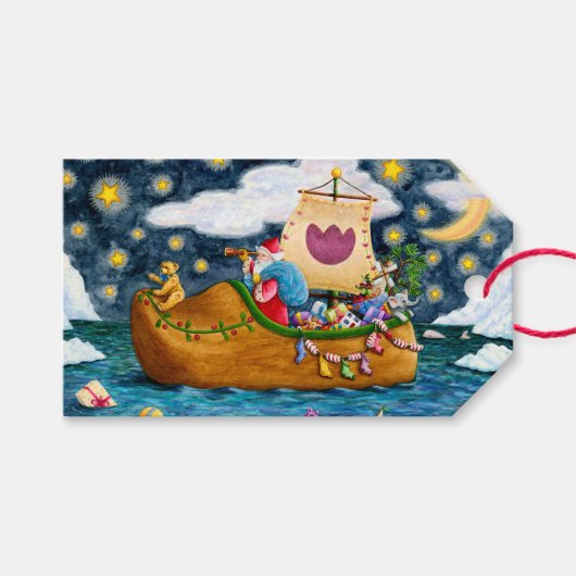NEDERCH SHOE SANTA SHIP, ICEBERGS, WHALE, TEDDY BE CADEAULABEL (Voorkant (Horizontaal))