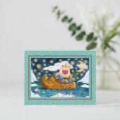 NEDERCH SHOE SANTA SHIP, ICEBERGS, WHALE, TEDDY BE FEESTDAGENKAART (Staand voorkant)