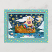NEDERCH SHOE SANTA SHIP, ICEBERGS, WHALE, TEDDY BE FEESTDAGENKAART (Voorkant)
