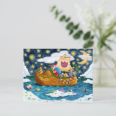 NEDERCH SHOE SANTA SHIP, ICEBERGS, WHALE, TEDDY BE FEESTDAGENKAART (Staand voorkant)