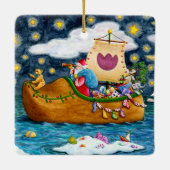 NEDERCH SHOE SANTA SHIP, ICEBERGS, WHALE, TEDDY BE KERAMISCH ORNAMENT (Achterkant)