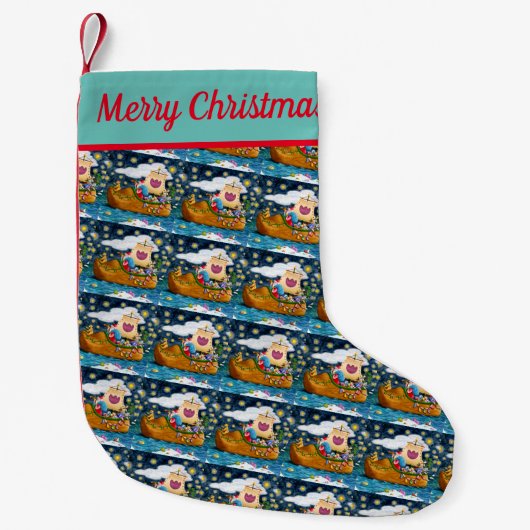 NEDERCH SHOE SANTA SHIP, ICEBERGS, WHALE, TEDDY BE KLEINE KERSTSOK (Voorkant)