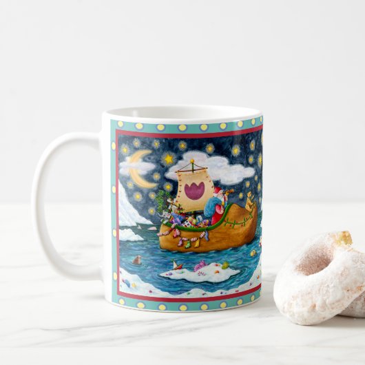 NEDERCH SHOE SANTA SHIP, ICEBERGS, WHALE, TEDDY BE KOFFIEMOK (Met donut)