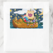 NEDERCH SHOE SANTA SHIP, ICEBERGS, WHALE, TEDDY BE RECHTHOEKIGE STICKER (Tas)