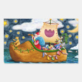 NEDERCH SHOE SANTA SHIP, ICEBERGS, WHALE, TEDDY BE RECHTHOEKIGE STICKER (Voorkant)